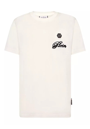 Philipp Plein logo-embroidered T-shirt - White