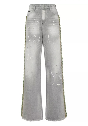 Philipp Plein crystal-embellished jeans - Grey