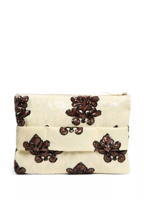 La DoubleJ Ruffle clutch bag - Neutrals