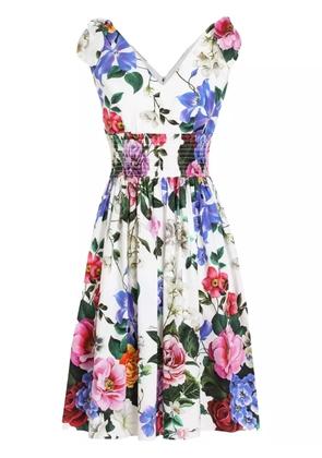 Dolce & Gabbana floral-print mini dress - White