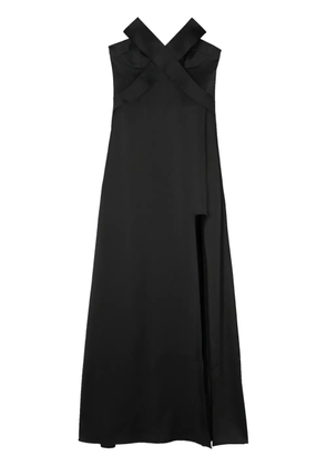 Genny X-embellished long dress - Black