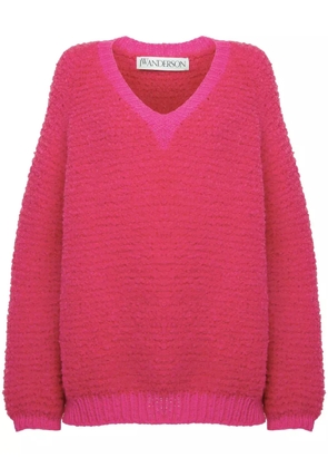 JW Anderson bouclé V-neck sweater - Pink