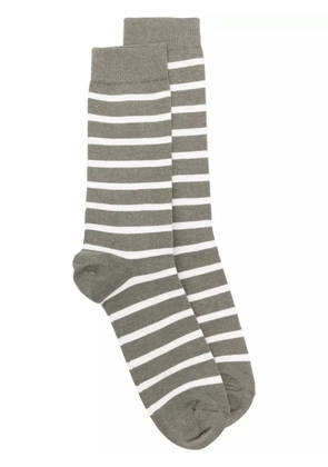 Sunspel striped ankle socks - Green