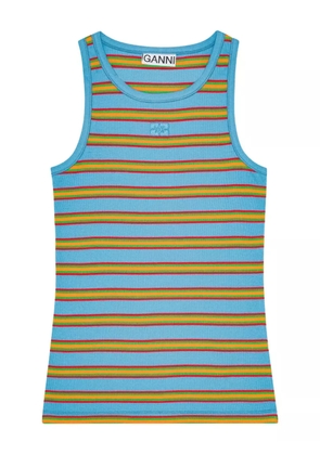 GANNI striped sleeveless top - Blue
