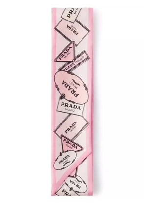 Prada printed twill scarf - Pink