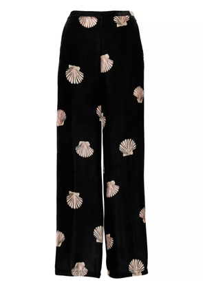 Forte Forte shell velvet wide trousers - Black