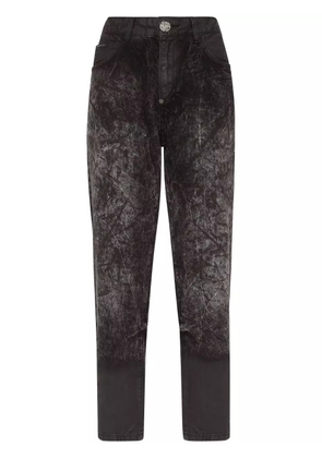 Philipp Plein distressed-effect cropped jeans - Black