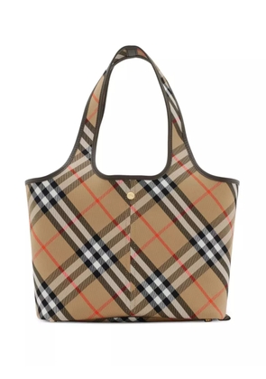 Burberry small check tote bag - Neutrals