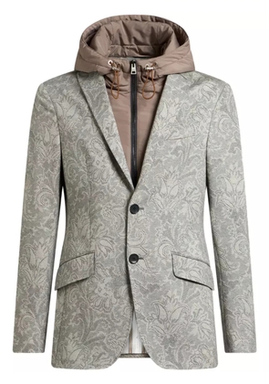 ETRO floral print with vest insert blazer - Grey