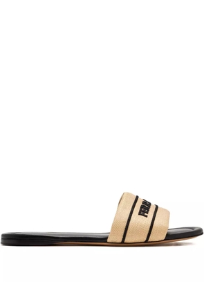 Ferragamo canvas slide sandals - Neutrals