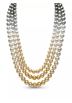 Yoko London 18kt yellow gold Ombré pearl necklace