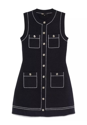 Maje contrast-stitch mini dress - Blue