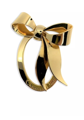 Christian Dior Pre-Owned 1980s large Floppy Bow brooch - Gold