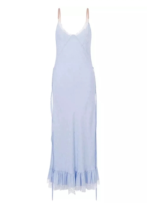 Moschino lace-trim maxi dress - Blue