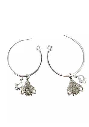 Christian Dior Pre-Owned 2000s logo hoop earrings - Silver