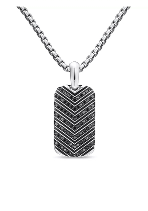 David Yurman sterling silver chevron-tag diamond pendant