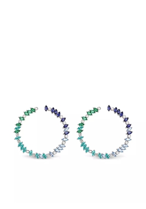 Lark & Berry sterling silver Rainbow Veto Aqua multi-stone hoop earrings