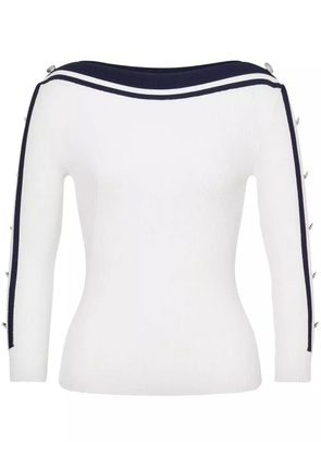 Alberta Ferretti stripe-detailing sweater - White
