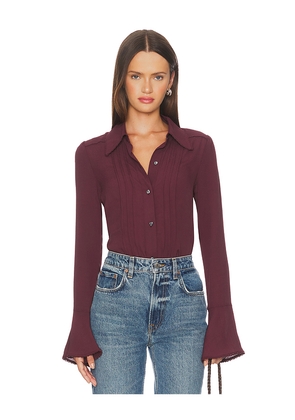 Free People Melrose Top in Wine. Size L. Also in M, S, XS.
