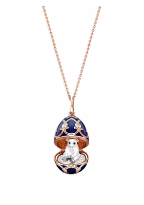 Fabergé 18kt gold Heritage Polar Bear Surprise Locket multi-stone pendant - Blue