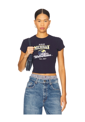 Hype and Vice University Of Michigan Baby Tee in Navy. Size L. Also in S, XL/1X, XS.