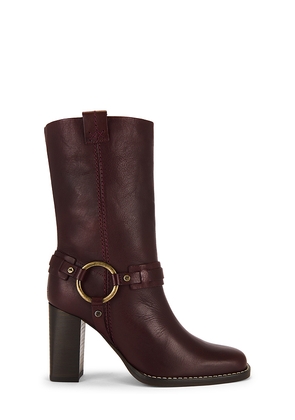 Free People Hayden Harness Boot in Burgundy. Size 10. Also in 6, 6.5, 7, 7.5, 8, 8.5, 9, 9.5.