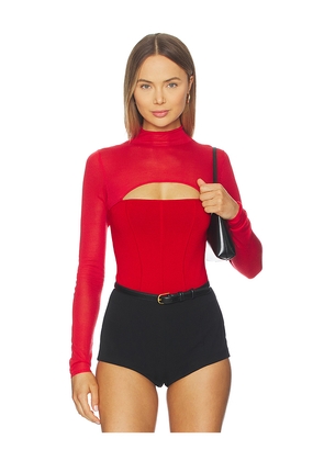fleur du mal Kate Bodyuit in Red. Size L. Also in M, S, XS.