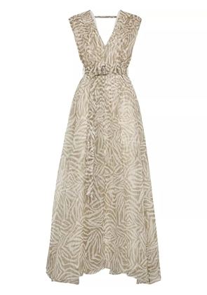 Brunello Cucinelli printed silk dress - Green