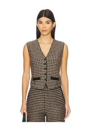 Guest In Residence Houndstooth Tailored Vest in Black. Size L. Also in M, S, XL.