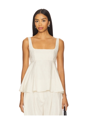 FAITHFULL THE BRAND Ellie Top in Ivory. Size L. Also in M, S, XL, XS.