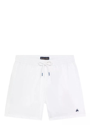 Brooks Brothers logo-embroidered swim shorts - White