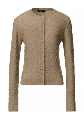 Fabiana Filippi sequin-embellished ribbed cardigan - Neutrals