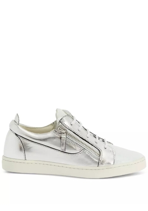 Giuseppe Zanotti Nicki metallic leather zip-detail sneakers - Grey
