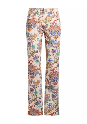 ETRO floral-print straight jeans - Neutrals