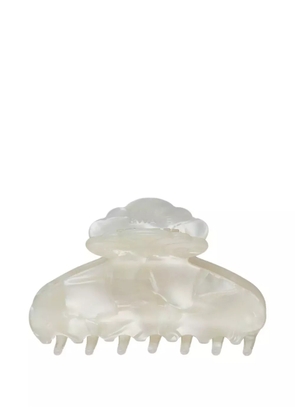 SALT & WAVE flower-embellished claw clip - White