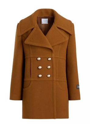 Patou double-breasted buttoned coat - Brown
