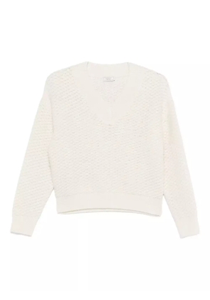 Peserico textured V-neck sweater - Neutrals