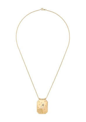 Marie Lichtenberg 18kt yellow gold Love You diamond and sapphire necklace