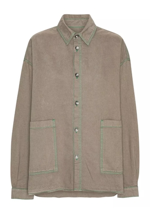Henrik Vibskov double-pocket contrast-stitching shirt - Neutrals