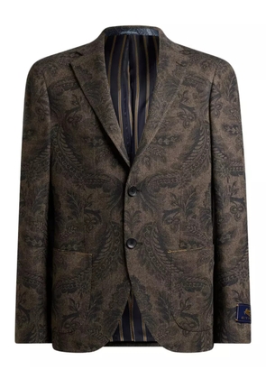 ETRO paisley print wool blazer - Brown