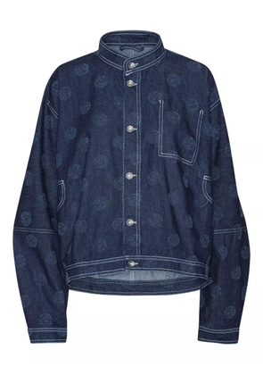 Henrik Vibskov Dart needle-punch dots denim jacket - Blue