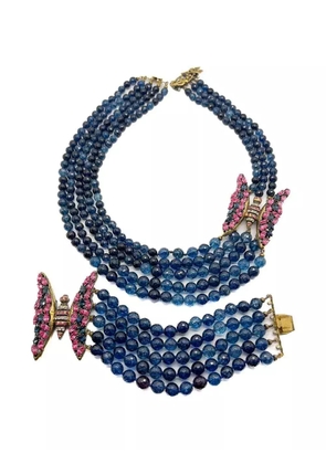 Jennifer Gibson Jewellery 1990s pre-owned Italian Vintage Grande Butterfly necklace bracelet set - Gold