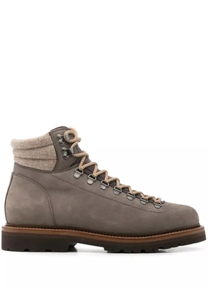 Brunello Cucinelli wool-insert nubuck boots - Grey
