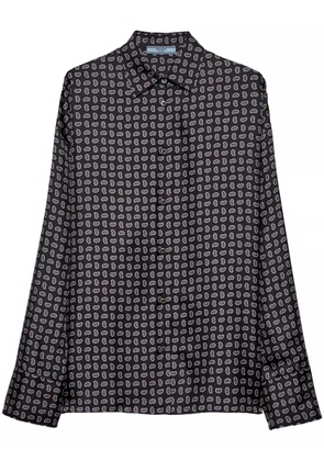 Prada Printed twill silk shirt - Blue