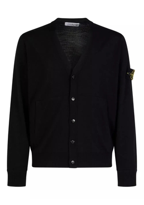 Stone Island logo-patch buttoned cardigan - Black