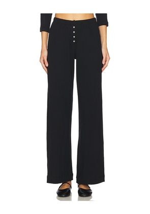 LESET Pointelle Boxer Pant in Black. Size M. Also in L, S, XL, XS.