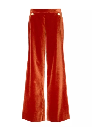 Temperley London Clove velvet button flared trousers - Orange