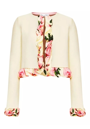 Oscar de la Renta printed-trim jacket - White