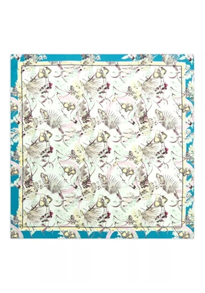 Genny abstract-pattern scarf - Blue