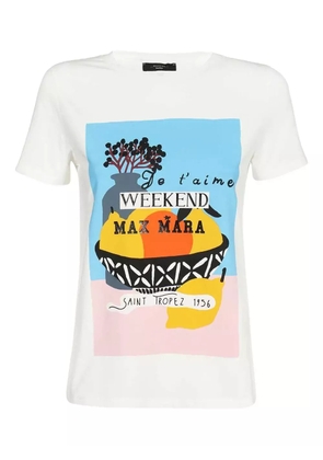 Weekend Max Mara fruit-print cotton-blend T-shirt - White
